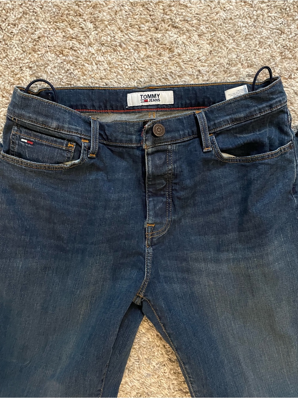 Tommy Hilfiger Adaptive Straight Magnetic Velcro Elastic Pulls Denim Jeans 34x32 - Picture 1 of 6